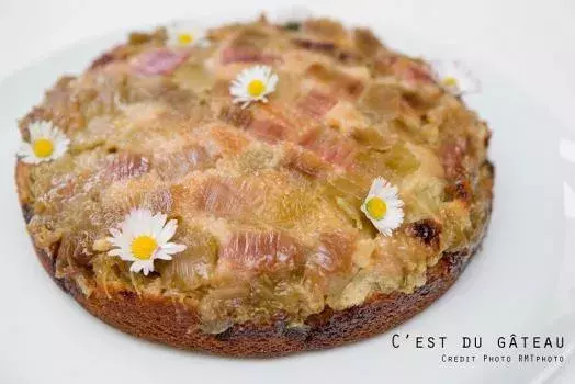 Gateau au yaourt et à la rhubarbe